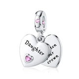925 Sterling Silver Heart Charm for Bracelet DIY Jewelry