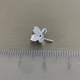 925 Sterling Silver Heart Shape Pendant Mounts Base Findings 3pcs/lot
