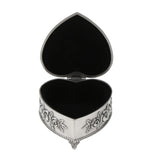 Vintage Flower Carved Jewelry Box Rings Holder Case