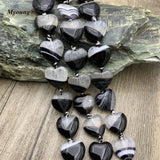 Heart Shape Clear Agate Druzy Charm Stone Beads 2Strands