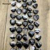 Heart Shape Clear Agate Druzy Charm Stone Beads 2Strands