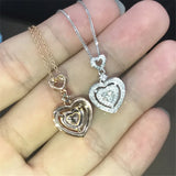 Heart Shape Diamond Pendant 925 Sterling Silver Charm Necklace For Women