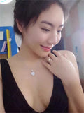 Heart Shape Diamond Pendant 925 Sterling Silver Charm Necklace For Women