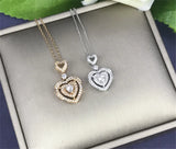 Heart Shape Diamond Pendant 925 Sterling Silver Charm Necklace For Women