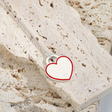 Enamel Heart Necklace S925 Sterling Silver Wedding Jewelry