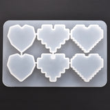 Heart Epoxy UV Resin Mold Pixel Love Pendant Silicone Molds