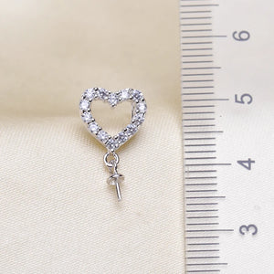 Heart Shape Pearl Pendant Mountings Jewelry Parts Fittings Women Accessories