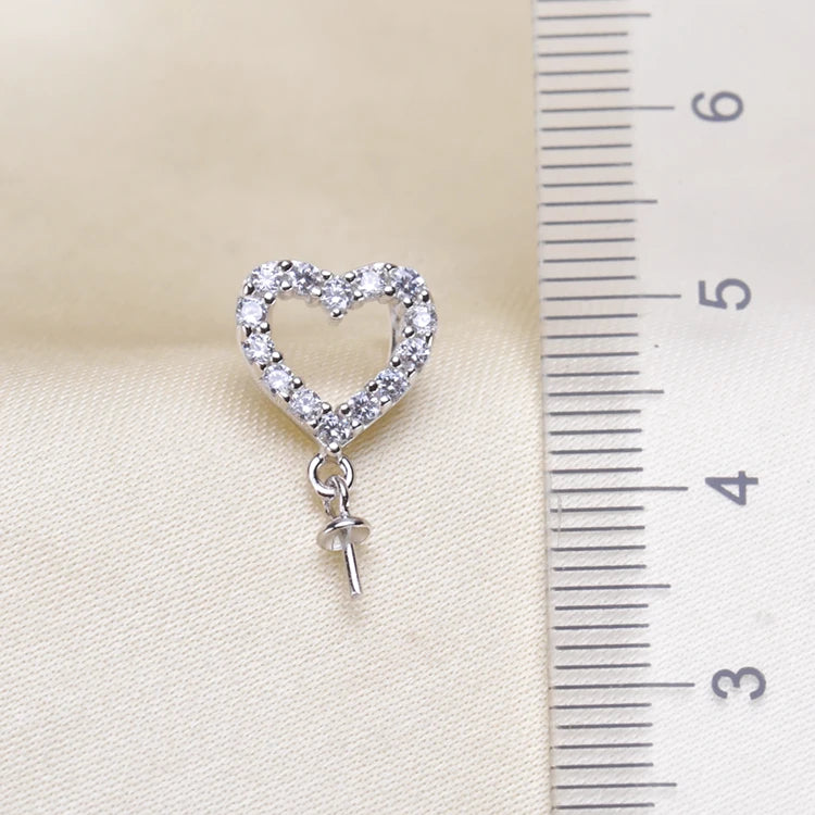 Heart Shape Pearl Pendant Mountings Jewelry Parts Fittings Women Accessories