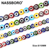 Heart Shape Eye Beads 8mm 10mm Colorful Round Charm Evil Glass Beads DIY