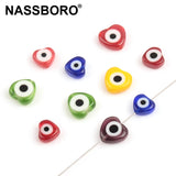 Heart Shape Eye Beads 8mm 10mm Colorful Round Charm Evil Glass Beads DIY
