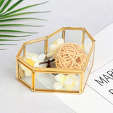 Heart Shape Glass Jewelry Box Ring Organizer Holder