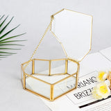 Heart Shape Glass Jewelry Box Wedding Ring Organizer Holder