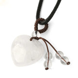 Heart-Shaped Crystal Stone Necklace for Luck and Protection