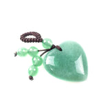 Heart-Shaped Crystal Stone Necklace for Luck and Protection