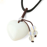 Heart-Shaped Crystal Stone Necklace for Luck and Protection