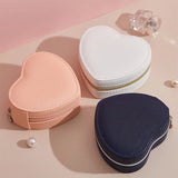 Heart Shape Jewelry Box PU Leather Portable Earrings Bracelet Organizer