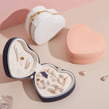 Heart Shape Jewelry Box PU Leather Portable Earrings Bracelet Organizer