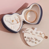 Heart Shape Jewelry Box PU Leather Portable Earrings Bracelet Organizer