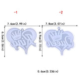 Heart Shape Keychain Silicone Mold Crown Pattern Epoxy Resin Mold