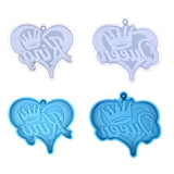 Heart Shape Keychain Silicone Mold Crown Pattern Epoxy Resin Mold