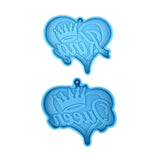 Heart Shape Keychain Silicone Mold Crown Pattern Epoxy Resin Mold