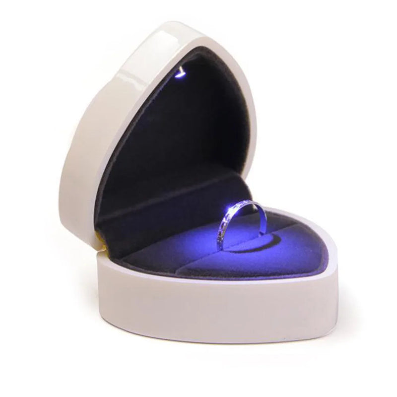 Heart LED Ring Holder Proposal Wedding Band Display Storage
