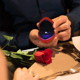 Heart Shape LED Light Ring Holder Proposal Wedding Band Display Storage