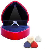 Heart Shape LED Light Ring Holder Proposal Wedding Band Display Storage