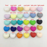 Heart Shape Silicone Beads 10pcs/lot BPA Safe DIY Teething Necklace Loose Beads