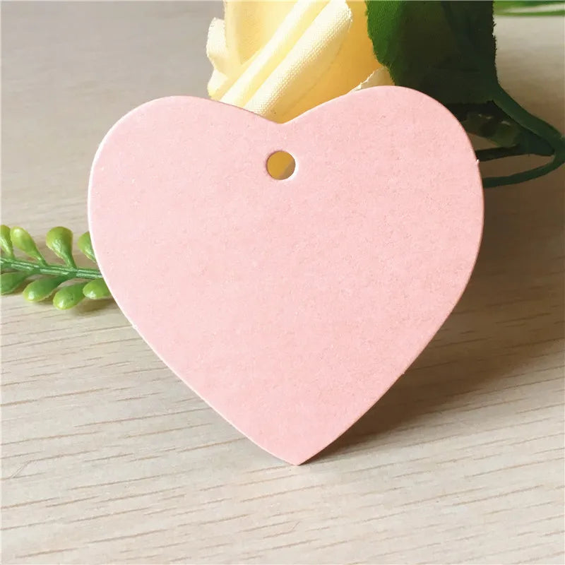 Heart Shape Hang Tag for Candy Cake Gift Present Wedding Labels 100Pcs