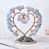 Heart Shape Healing Crystal Lucky Tree Love Decoration Agate Slices Stone
