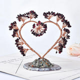 Heart Shape Healing Crystal Lucky Tree Love Decoration Agate Slices Stone
