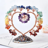 Heart Shape Healing Crystal Lucky Tree Love Decoration Agate Slices Stone