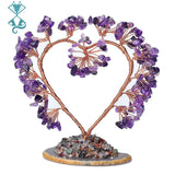 Heart Shape Healing Crystal Lucky Tree Love Decoration Agate Slices Stone