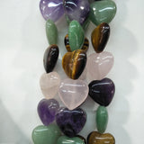 Heart Shape Pink Crystal Tigereye Amethyst Green Aventurine Loose Beads 20mm