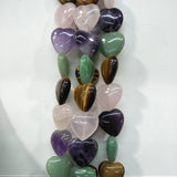 Heart Shape Pink Crystal Tigereye Amethyst Green Aventurine Loose Beads 20mm