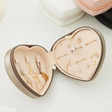 Heart Shape PU Jewelry Box Earring Ring Storage Case