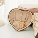 Heart Shape PU Jewelry Box Earring Ring Storage Case