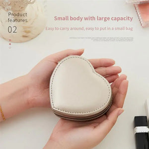 Heart Shape PU Jewelry Box Earring Ring Storage Case
