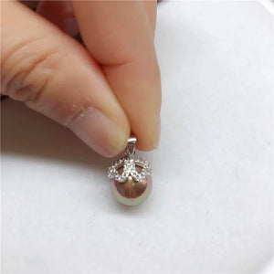 Heart Shape Pendant Base Mount Finding Settings for Pearls Corals Jade Beads