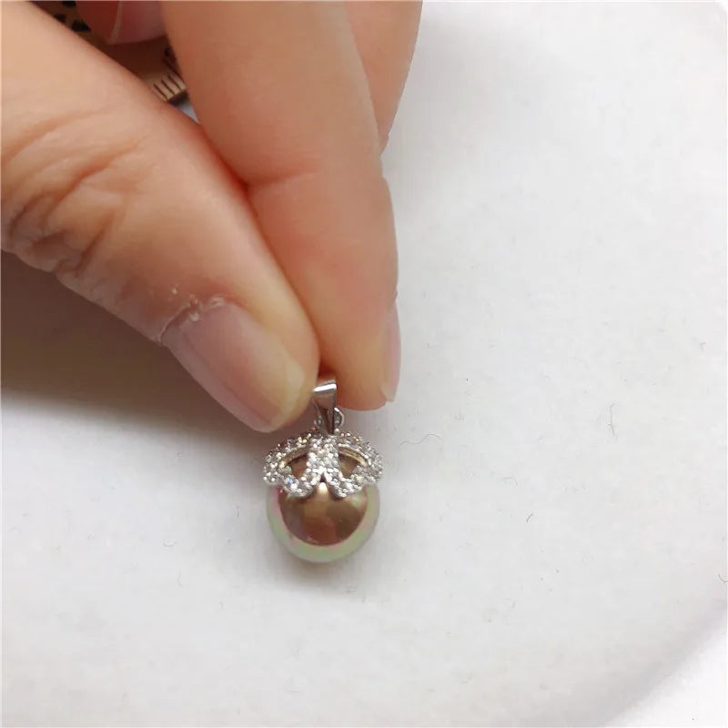 Heart Shape Pendant Base Mount Finding Settings for Pearls Corals Jade Beads
