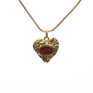 Heart Pendant Choker Necklace Colorful Zircon Chain Brass Copper Jewelry