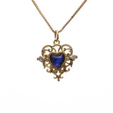 Heart Pendant Choker Necklace Colorful Zircon Chain Brass Copper Jewelry