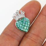 Heart Shape Pendant Jewelry Findings Crown Heart Enamel Women Romantic Necklace