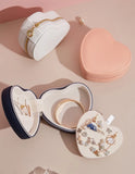 Heart Jewelry Box Travel Organizer PU Leather Women Girls Case