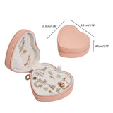 Heart Shape Jewelry Box Travel Organizer PU Leather