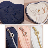 Heart Jewelry Box Travel Organizer PU Leather Women Girls Case