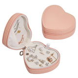 Heart Shape Jewelry Box Travel Organizer PU Leather
