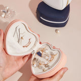 Heart Jewelry Box Travel Organizer PU Leather Women Girls Case