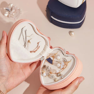 Heart Shape Portable Jewellery Box Travel Organizer